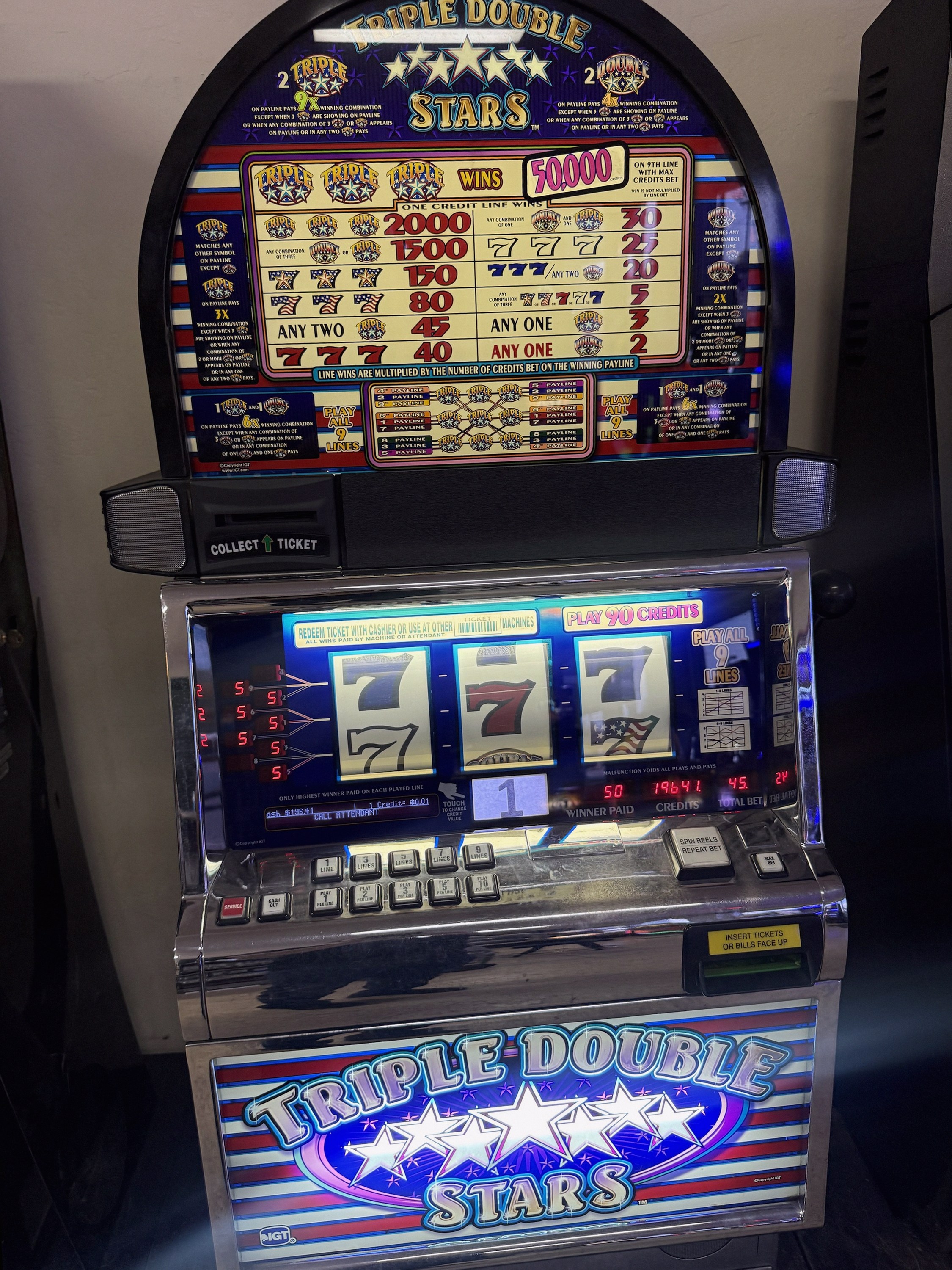IGT S2000 Triple Double Stars Stepper Cabinet